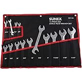 Sunex 9914A 14 Piece Angle Head SAE Wrench Set (FULL POLISH) CRV