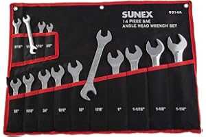 Sunex 9914A 14 Piece Angle Head SAE Wrench Set (FULL POLISH) CRV