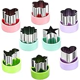 Vegetable Cutter Shapes Set (8 Pack) – 1.5" Stainless Steel Mini Cookie & Fruit Cutters for Kids, Bento Lunch, Sandwich, Fondant, Cheese, Baking & Food Prep