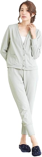 Amazon ルームウェア 上下セット 長袖 Cotele コテレ リブ ワンマイルウェア レディース スウェットパンツ パジャマ Jennifer Pamela ジェニファーパメラ グレー パジャマ ルームウェアセット 通販