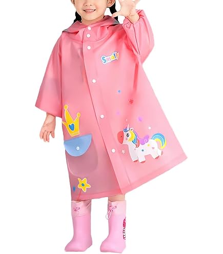 Chubasquero Para Niños, Poncho De Lluvia De Colores, Ropa Impermeable Con Capucha Sin Arrugas Para Ninos Y Ninas De 6 A 12 Anos Ofspeizc 220777 1
