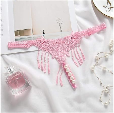 Amazon Achaohuixi セクシーな 刺繍入り 透明 パンティー 女性の タッセル 誘惑パール マッサージ ローウエスト セクシーな 下着 オープン ファイル 超薄型 アンティーブ 志向の 女性 下着 色 ピンク サイズ Freesize Achaohuixi ランジェリーセット