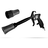 The Rag Company The Ultra Air Blaster V2 Compressed Air Gun, 4cfm at 90psi | Anodized Aluminum Body, 1/4" NPT Fitting, Trigger Operated, Replaceable Bearings, Updated Cone, Bristle Trumpet Included
