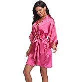 Women's Pure Short Silky Robes Bridesmaid Bride Party Satin Robes Sleepwear