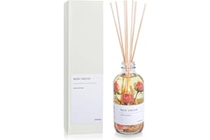 Aeeteek Reed Diffuser Set, Sandalwood Rose Essential Oil, 7.4fl oz(220ml) Flower Aroma Home Fragrance with 7 Rattan Sticks, Diffuser Oils Scents for Bathroom Bedroom Office Shelf Large Room Decor