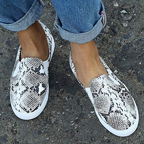 3 Tsmile+Womens+Snakeskin+Platform+Sneakers