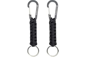 BRAVESHINE Paracord Keychain Carabiner Clip, D Ring Lanyard Hanger Stroller Hook for Water Bottle, Key, Backpacks, Men, Women
