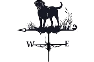 LUMINFLY Metal Weather Vane: Dog-Shaped Roof and Garden Decor, Black Iron Ornament with Wind Direction Indicator, Arrow Desig