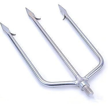 3-Prong Stainless Steel Fishing Harpoon Gig  8mm Screw Gaff Hook For  Spearfishing 3 Prong Harpoon