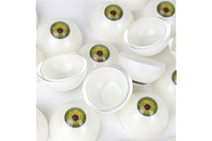 NOXOMALL 1 Pair Acrylic Doll Eyes Green Fake Eyes 33mm - Plastic Half Round Eyeballs for Halloween Props, Dolls, Crafts, Cosplay and Party Decorations (Green)