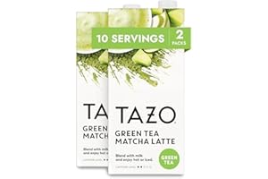 TAZO Green Tea Matcha Latte Concentrate, Sweetened with Notes of Honeydew Melon & Tropical Fruit, for Hot or Iced Lattes, Mocktails, Easy-to-Serve, 32 oz Carton (Pack of 2)