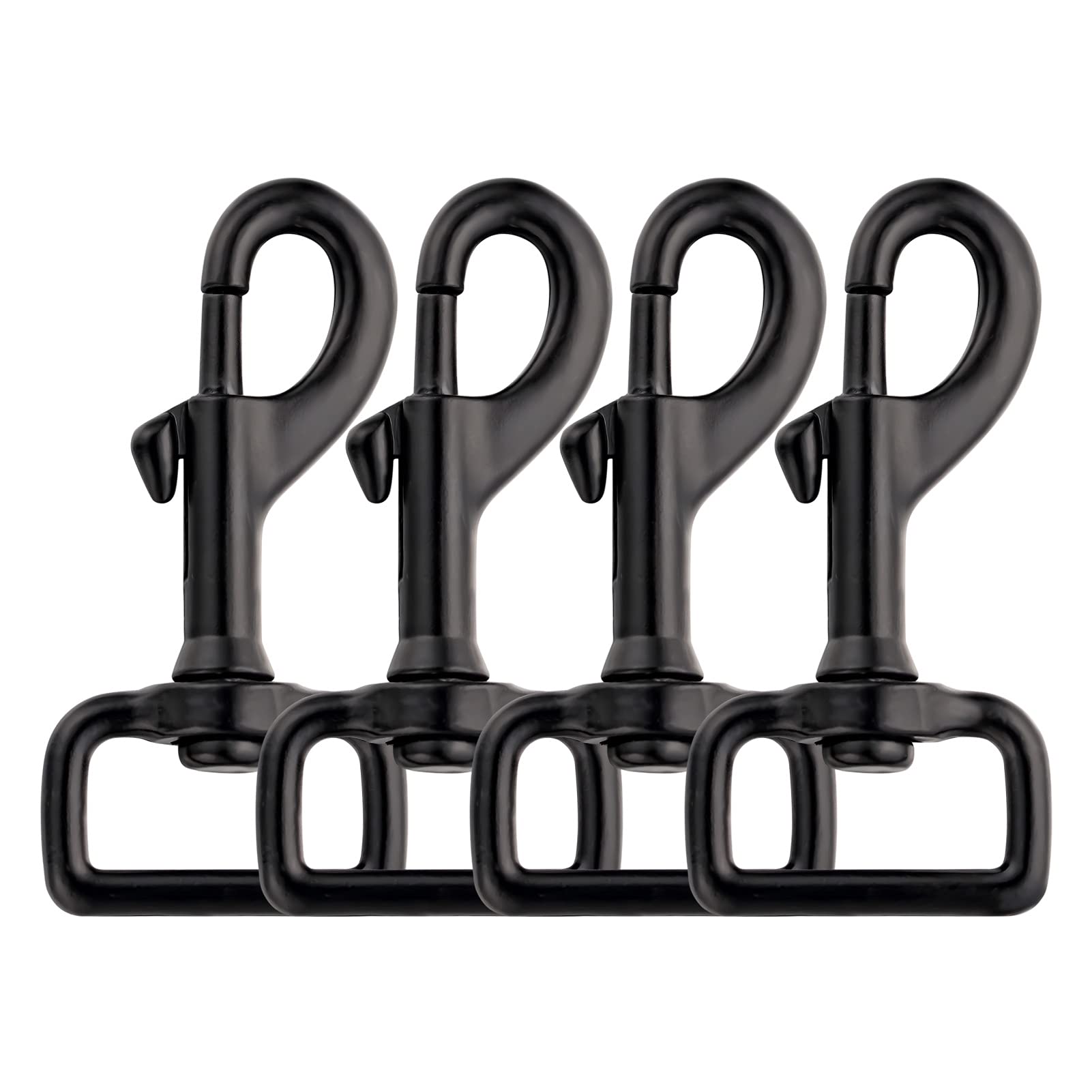 OWAYOTO Black Dog Swivel Eye Bolt Snap Hooks 4pcs, 1" Base Interior Width, 3" Length, Heavy Duty, Rust Resistant, Perfect for Pet Leashes, Harnesses, Bag Straps, DIY Projects