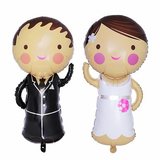 TOYMYTOY Brautpaar Folienballon Hochzeit Braut und Bräutigam Ballon 2 Stücke