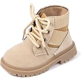 KIDSUN Toddler Boys Girls Boots Kids Work Boots Winter Snow Boot Lace Up Hiking Outdoor Shoes