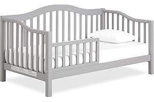 Dream On Me Austin Toddler Day Bed In Pebble Grey, Greenguard Gold Certified, Side Safety Rail, Non-Toxic Finish, Low To Floo