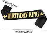 IRYNA Birthday King Sash Black Gold Letter Birthday Banner Men Adult Party Gift view 2