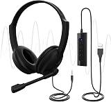 Venker LCL USB Headset with Microphone U17D 3m Noise Cancelling Stereo PC view 1