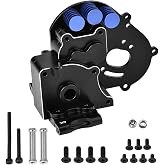 Globact Aluminum Transmission Case Gearbox with Aluminum Motor Plate and Arm Mounts Upgrade Parts for Traxxas Slash 2WD Rustler Stampede Bandit 1/10 RC Car (Replace of 3691)