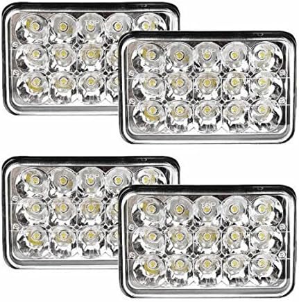 4 pc BearClaw kit 4x6 C LED Headlights Bulb for Peterbilt Kenworth Freightliner Rectangular replacement h6054 H4 H4651 H4652 H4656 H4666 H6545 lens