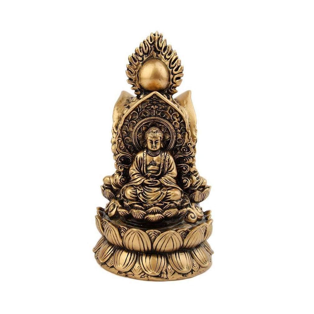 Lachineuse Buddhist Statue 3 Buddha Incarnations Golden Resin Decoration