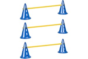 Navaris Dog Agility Equipment Set - Cone and Pole for Training and Exercise Jumps - Plastic Dog Agility Beginner Course - 6X 