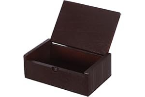 FUNNETOYU Wooden Recipe Box with Lid Compact Flip Design Storage Case for Kitchen Desktop Organizer for Recipe