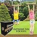 Backyard Ninja Course for Kids - 56' Slackline to Fit Most Trees - Monkey Bar Gymnastic Obstacle - 8 Warrior Attachments - 3 in 1 Deal - Bonus Handle, Ratchet Cover + American Portable Bag Included