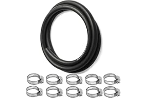 BEIJIULI Straight 11FT Length Heater Hose Coolant Radiator with 10 Hose Clamps Reinforced Rubber 3/8 inches Inside Diameter Heater Hose 100PSI