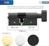 XFORT Brass 45/55T Thumb Turn Euro Cylinder Lock 100mm UPVC Door view 2