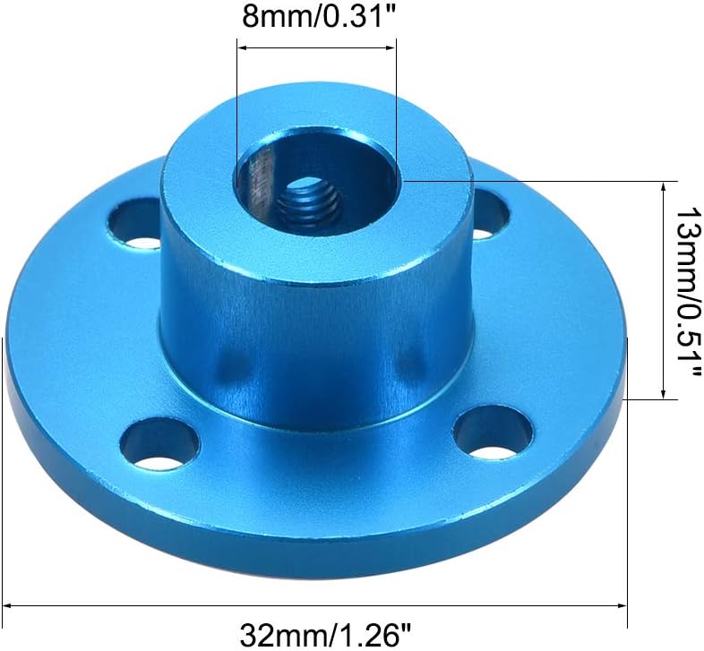 sourcing map 8mm Inner Dia H13*D16 Rigid Flange Coupling Motor Guide Shaft Coupler Motor Connector for DIY Parts - Image 4