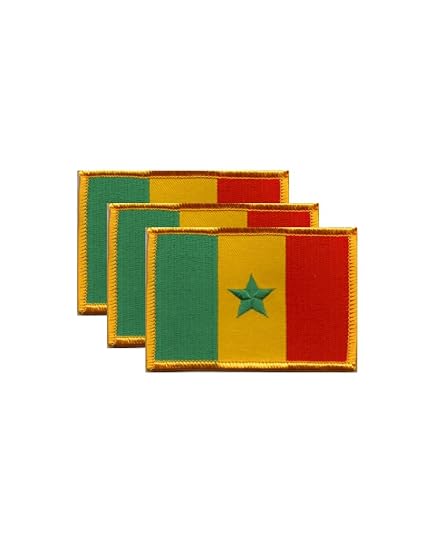 Pack Of 3 Senegal Flag Patches 350 X 225 Senegalese Embroidered Iron On Or Sew On Flag Patch Emblem