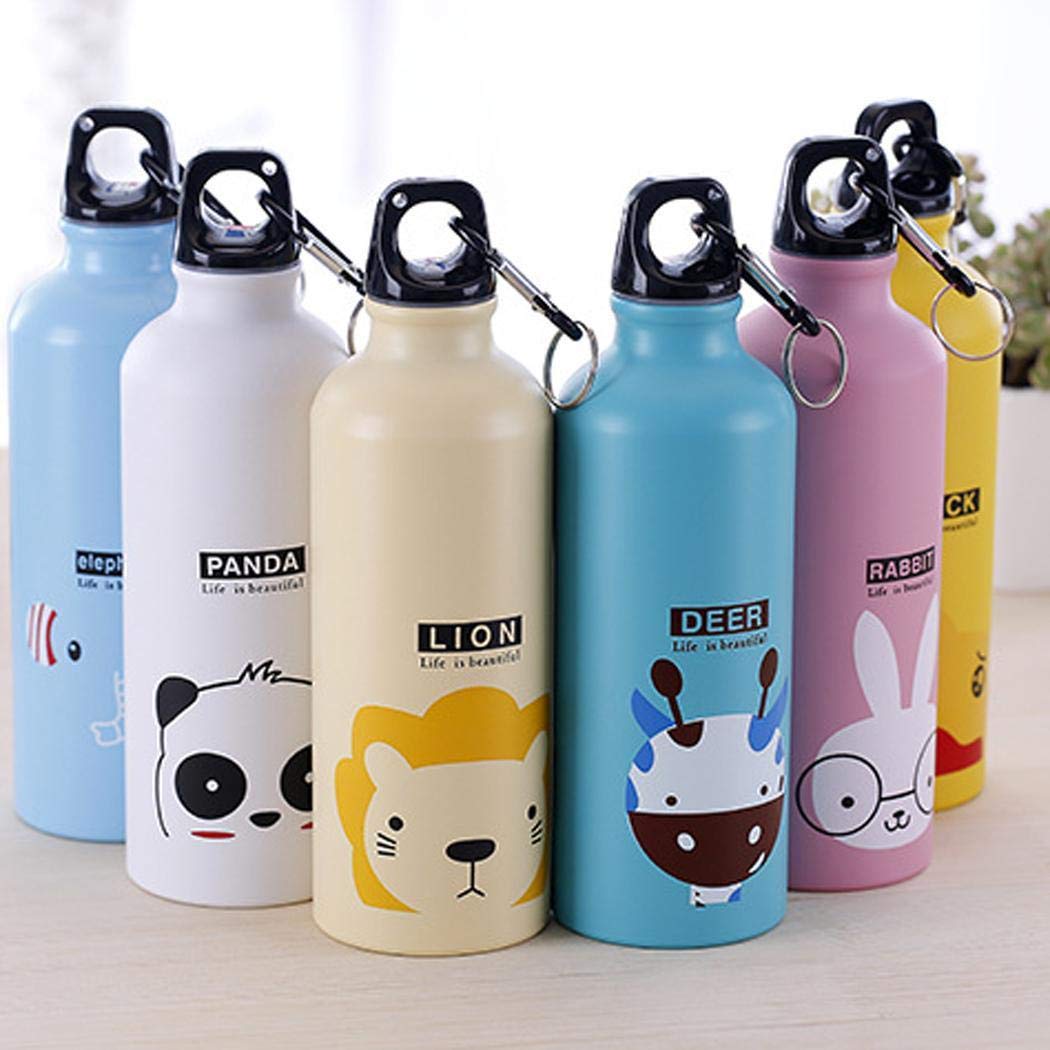 Lazinem 500mL Cartoon Animal Pattern Aluminum Alloy Thermos Cup Water Bottle Travel Insulated Tumblers