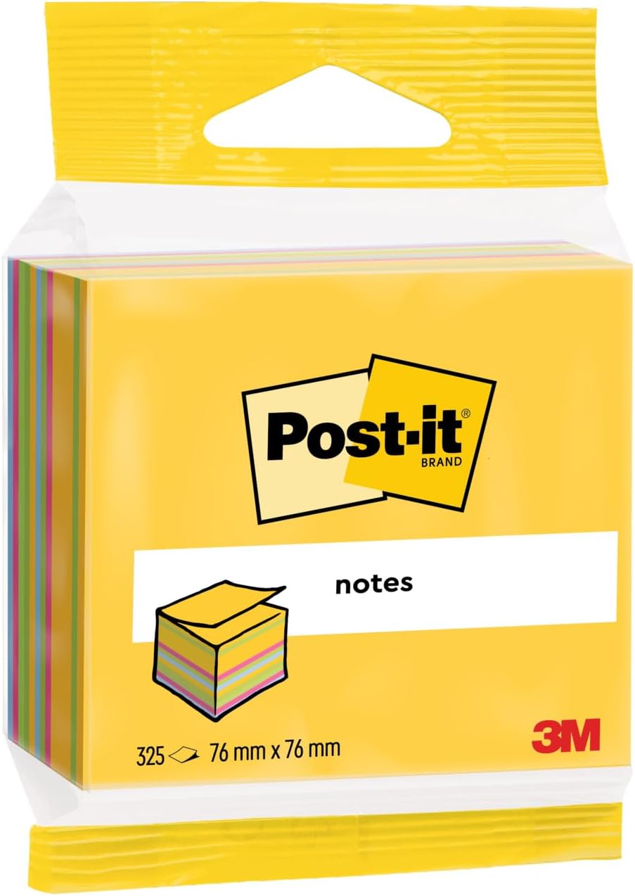 Post-it Cube Ultra Colours 325 Sheets 76mm x 76mm Extra Sticky Notes