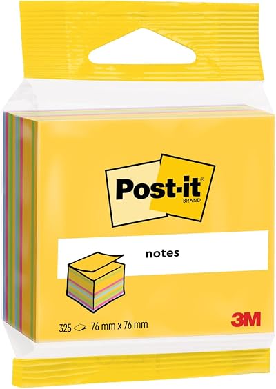 Post-it Cube Ultra Colours 325 Sheets 76mm x 76mm Extra Sticky Notes