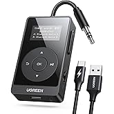 UGREEN Airplane Bluetooth 5.3 Transmitter Receiver for 2 Airpods, AptX Adaptive/HD Audio 3.5m Aux Bluetooth Adapter for Airpl