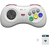 8Bitdo M30 Wireless Bluetooth Controller Retro Gamepad for Switch, PC Windows, MacOS, Android, Raspberry Pi with Sega Genesis & Sega Mega Drive Style (White)