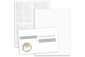 NextDayLabels - W-2 4-Up Employee Tax Forms, Instructions on Back" for 2025, for Laser/Inkjet Printer. Compatible with QuickBooks and Accounting Software ETC. (Pack of 25 Sheets & Self Seal Envelopes)