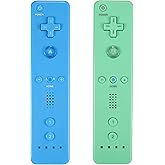 Yosikr Remote Controller for Wii/Wii U, with Silicone Case and Wrist Strap (2 Pack, Green and Blue)