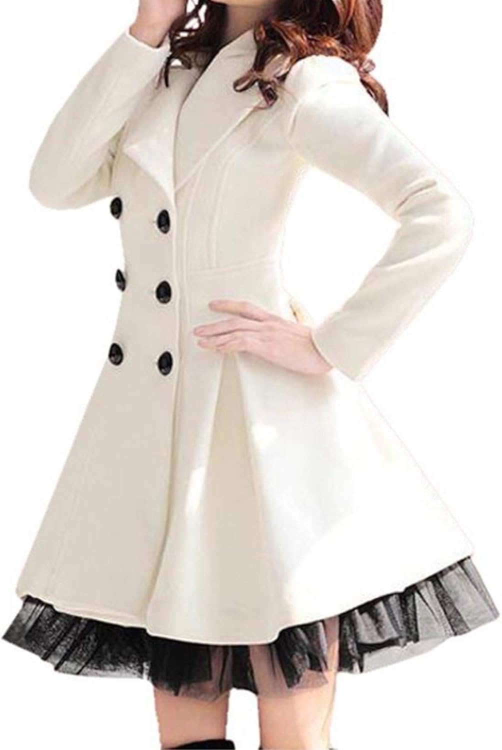double layered hem coat