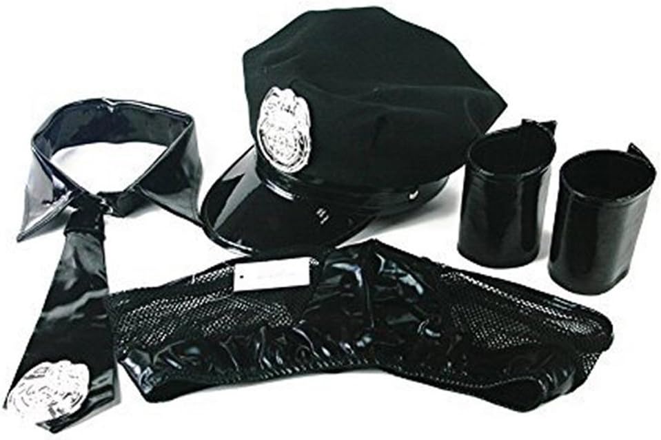 Sbra Mens Sexy Lingerie Police Cosplay Uniform Black