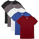 Juephe 5 Pack Boys/Kids/Teens Quick Dry Shirts Mesh Moisture Wicking Active Athletic Performance T-Shirts(Age 4-18Y)