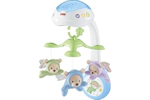 Fisher-Price Baby Crib Toy, 3-in-1 Projection Mobile, Butterfly Dreams Sound Machine with Light Projection for Newborn to Tod