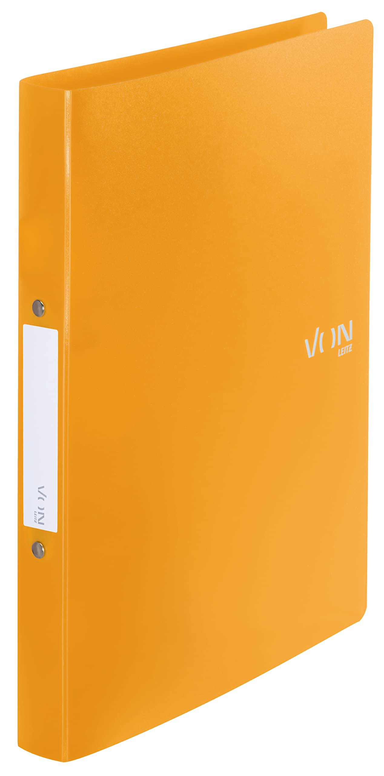 VON Leitz 42470015 Ring Binder A4 with 2 Rings Polypropylene Folder 30 mm Spine Width for 190 Sheets Ring Mechanism for School, Study and Household Pack of 5 Yellow