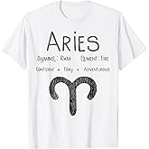 Vintage Aries Birthday Horoscope Zodiac Bday Sign Astrology T-Shirt