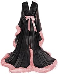Feather Bridal Robe Fur Robes Long Sheer Maternity