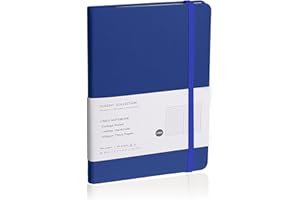 EMOMAS Lined Journal Notebook, (Blue), 160 Pages, Medium 5.7 inches x 8 inches - 100 gsm Thick Paper, Hardcover