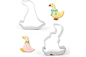 2pcs Goose Cookie Cutters, 4in/10.21cm Stainless Steel Silly Goose Cracker Cutter Dishwasher Safe Baking Tool for Farm Animal