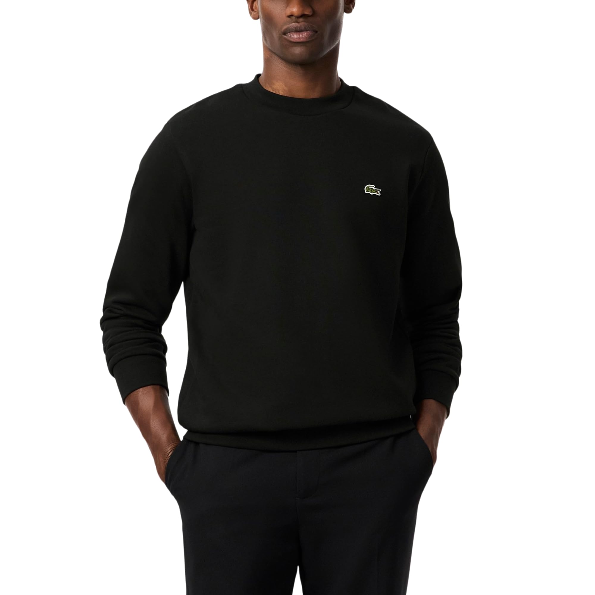 Lacoste Men’s Classic Fit Fleece Sweatshirt, Black, 3X-Large