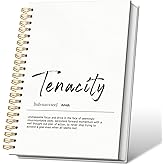 VONTP Tenacity Definition Inspirational Spiral Notebooks, Positive Quote Lined Notebook Hardcover, Tenacity Dictionary Motivational College Ruled Notebook Journal for Writing, 5.5x8.3