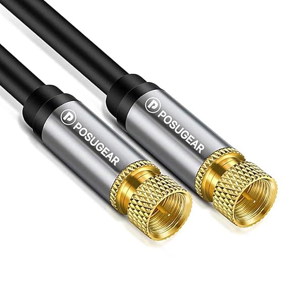 POSUGEAR Cable de Antena/Sat 2M, Cable de Satélite HDTV Coaxial